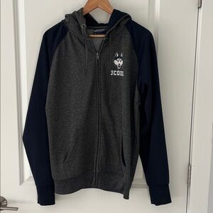 UCONN Huskies Campus Heritage Gray and Navy Zip Up Hoodie